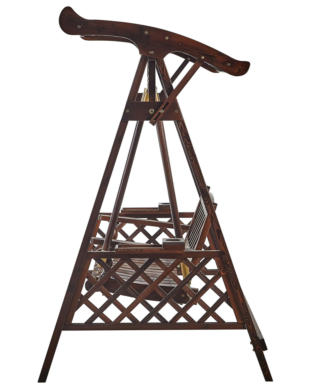 10/10/2025 Senarica Patio Swing Wood Dark Brown