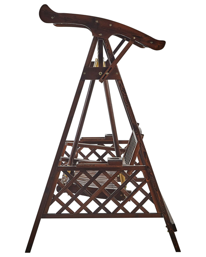 10/10/2025 Senarica Patio Swing Wood Dark Brown