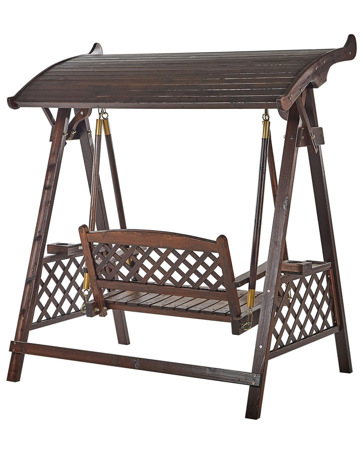 10/10/2025 Senarica Patio Swing Wood Dark Brown