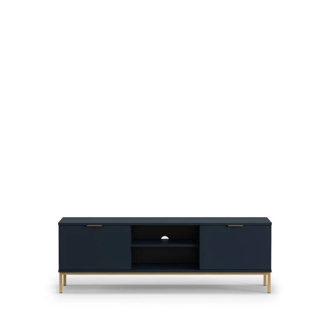 Luxurious Pula TV Cabinet 150cm - Sleek Navy with Gold Accents - W1500mm x H500mm x D410mm