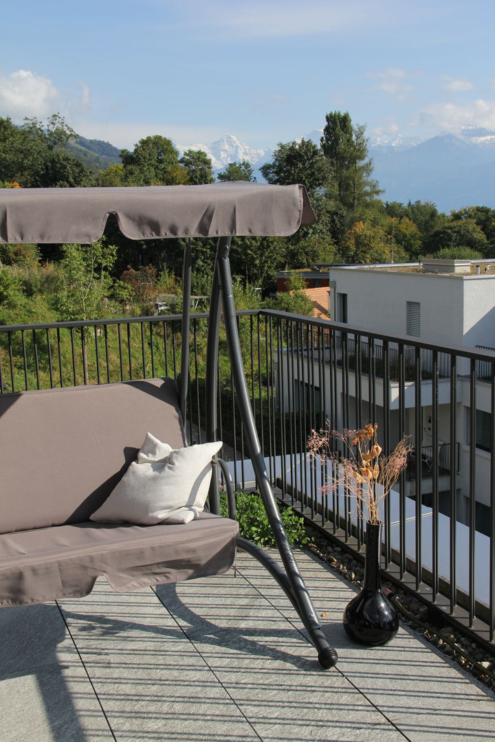 Temple Patio Swing Metal Dark Grey