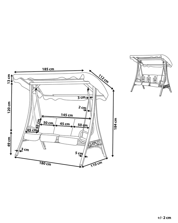Gabro Patio Swing Metal Beige
