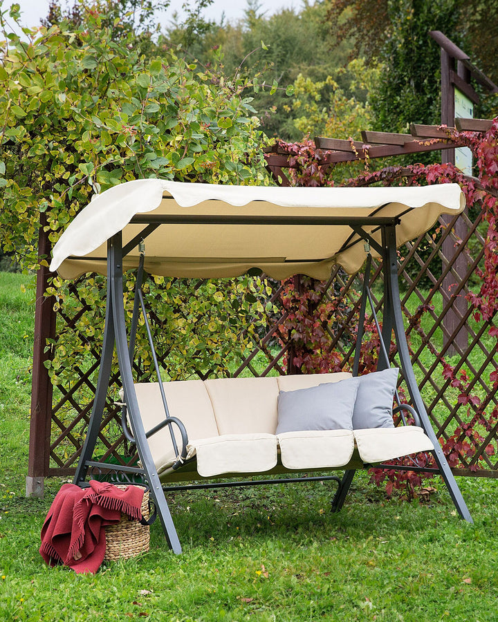 Gabro Patio Swing Metal Beige