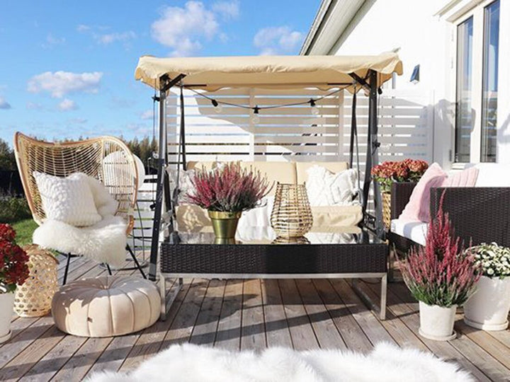 Gabro Patio Swing Metal Beige