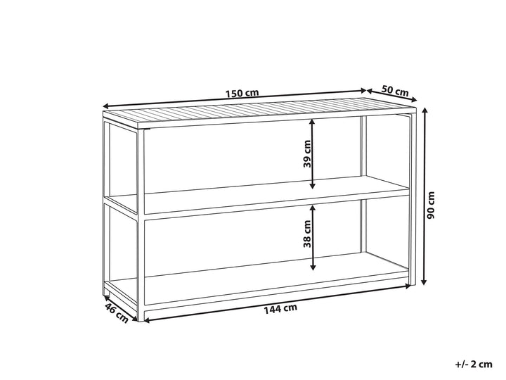 Avetrana Steel Outdoor Kitchen Island Black and Light Wood