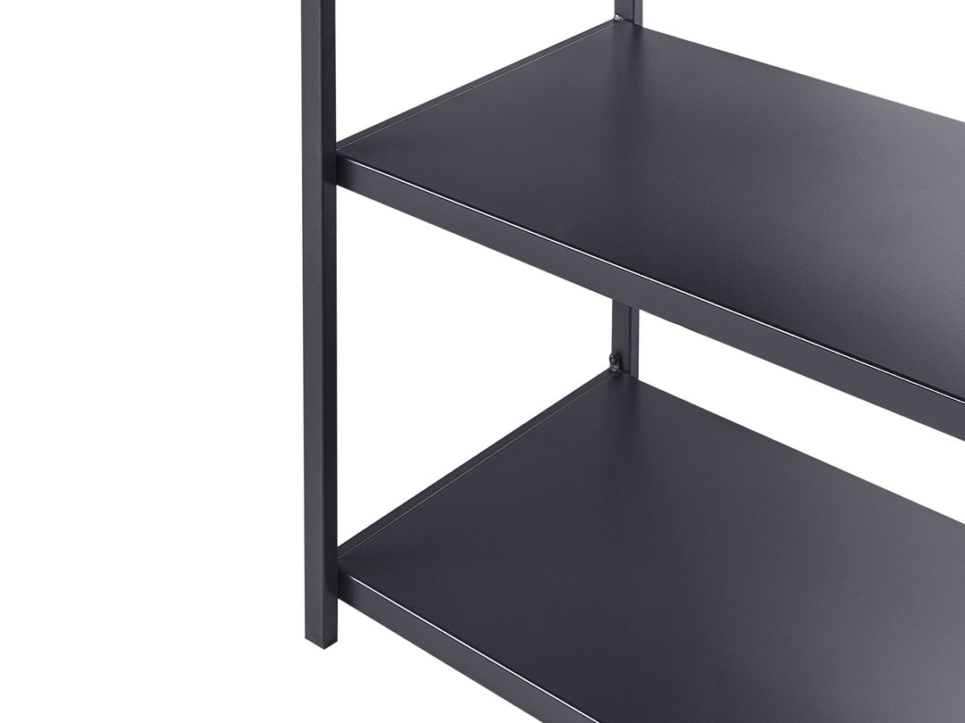 Avetrana Steel Outdoor Kitchen Island Black and Light Wood