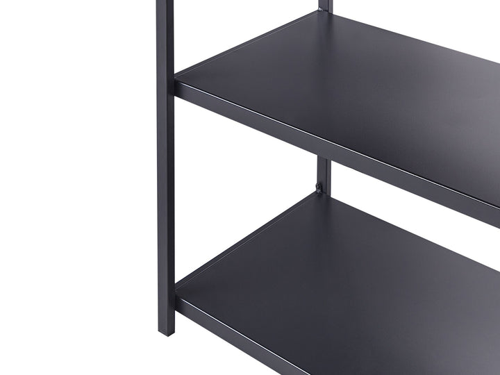 Avetrana Steel Outdoor Kitchen Island Black and Light Wood