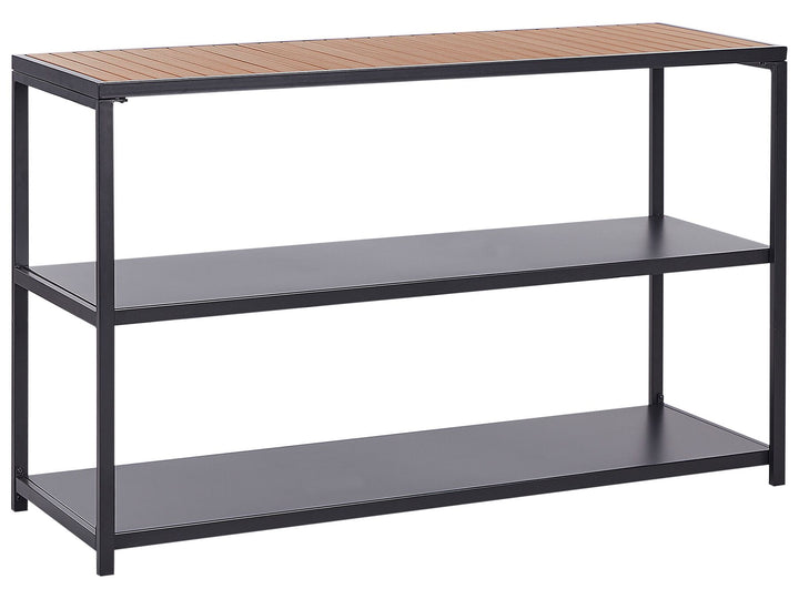 Avetrana Outdoor Kitchen Set with Bar Table and Sink Black and Light Wood