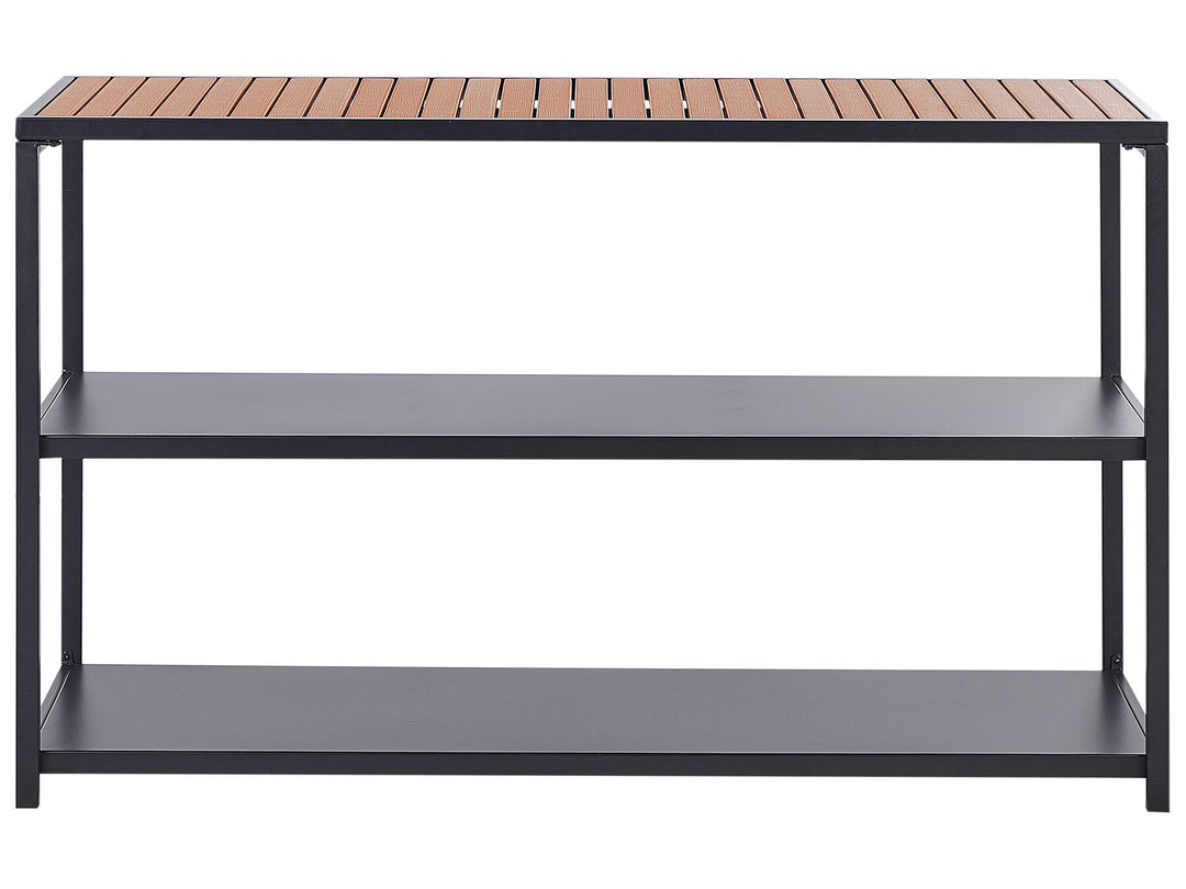 Avetrana Outdoor Kitchen Set with Bar Table and Sink Black and Light Wood