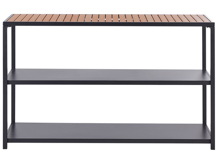 Avetrana Outdoor Kitchen Set with Bar Table and Sink Black and Light Wood