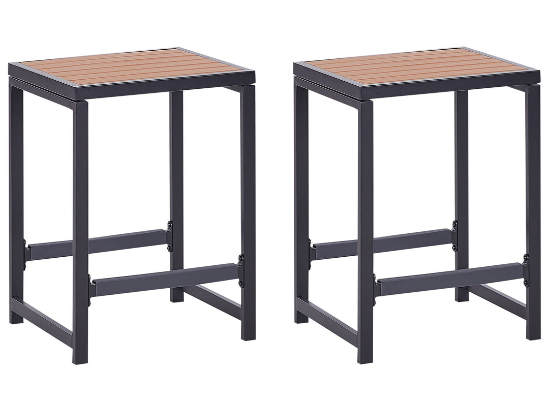 Avetrana Outdoor Kitchen Set with Bar Table and Sink Black and Light Wood
