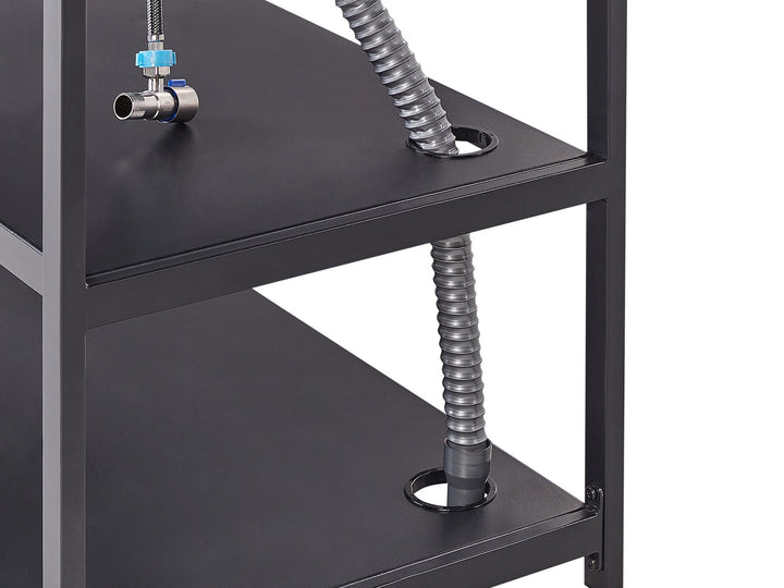 Avetrana Outdoor Kitchen Set with Bar Table and Sink Black and Light Wood
