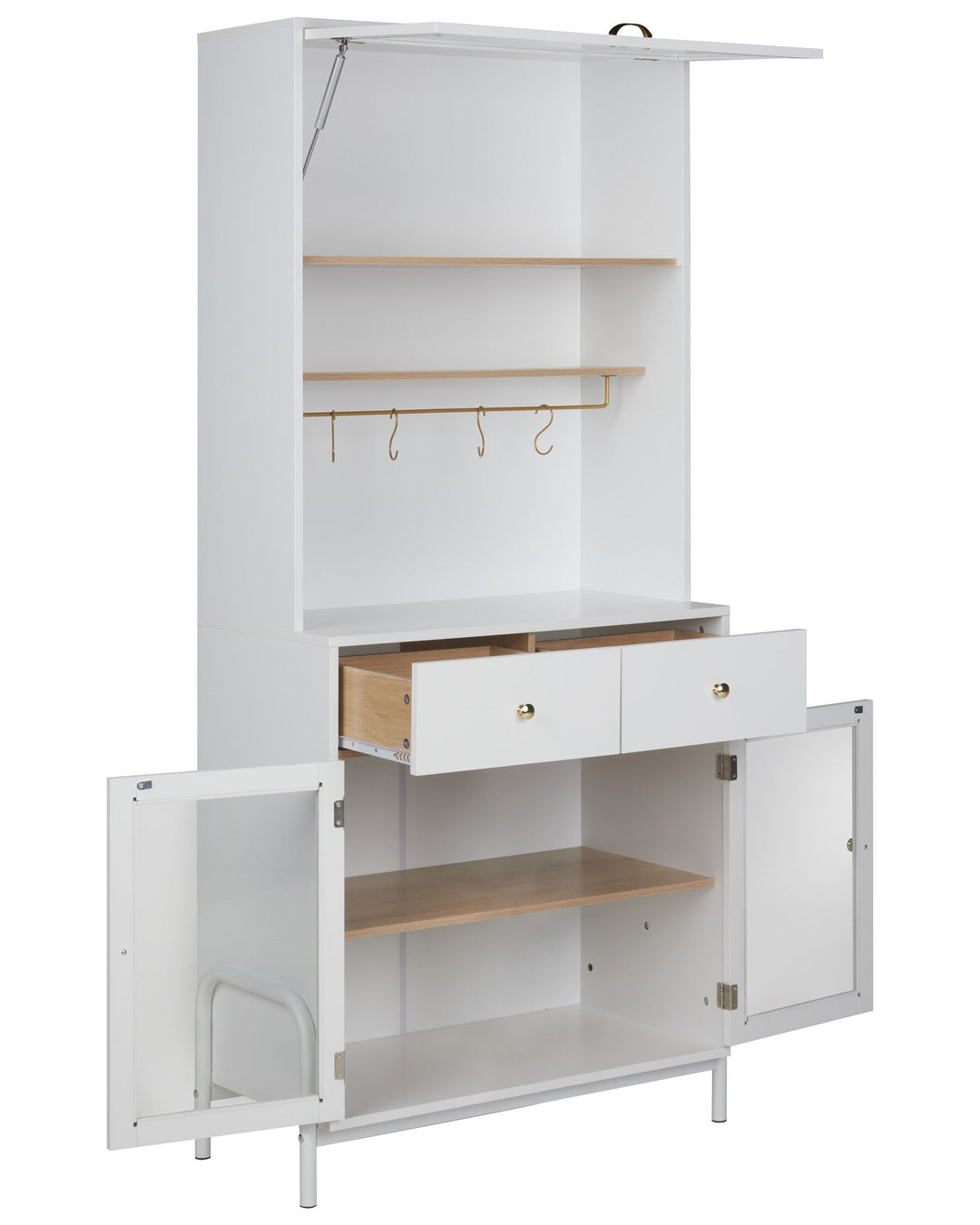 Marialyce Cabinet with Glass Displays White