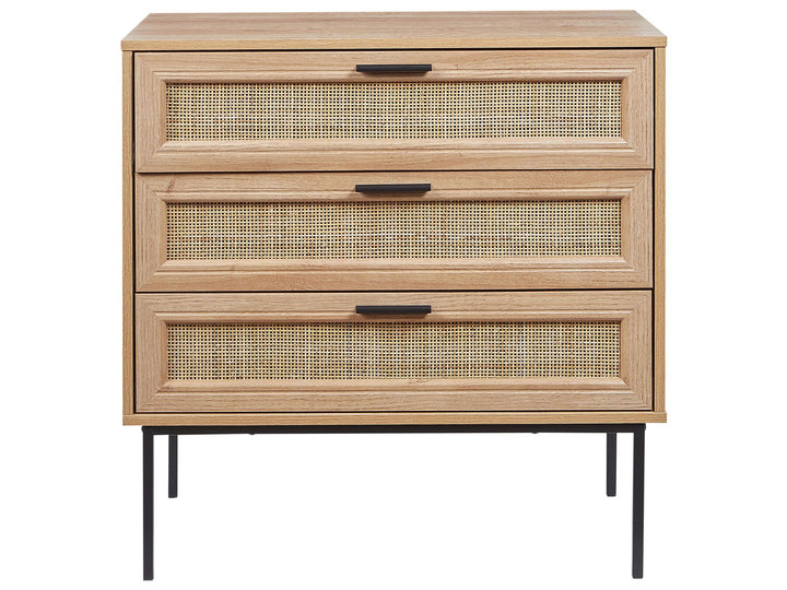 Flythe Rattan 3 Drawer Chest Light Wood