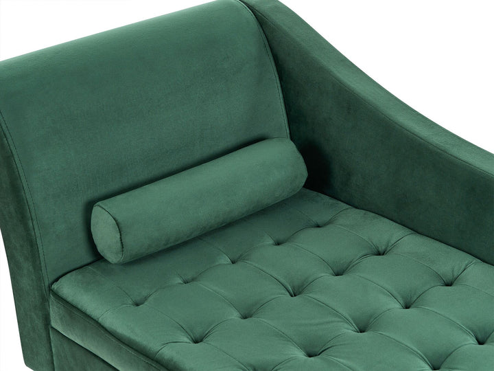 Pessac Left Hand Velvet Chaise Lounge with Storage Dark Green