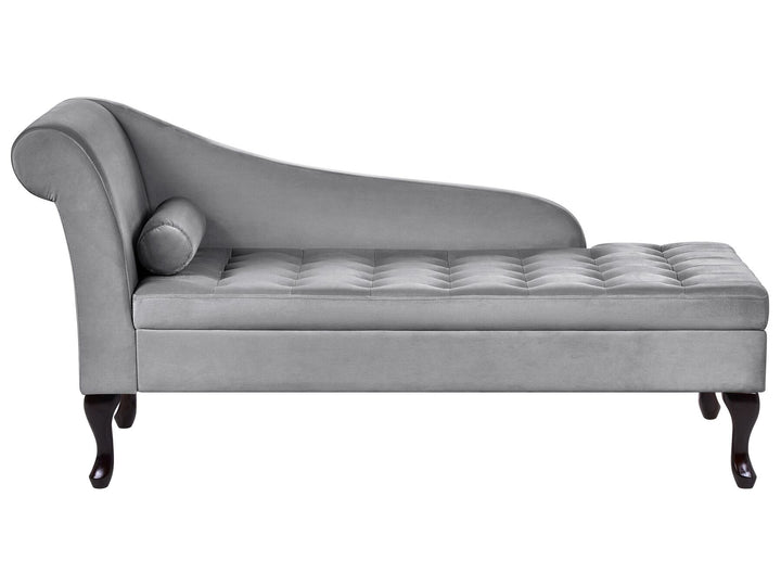 Pessac Left Hand Velvet Chaise Lounge with Storage Light Grey