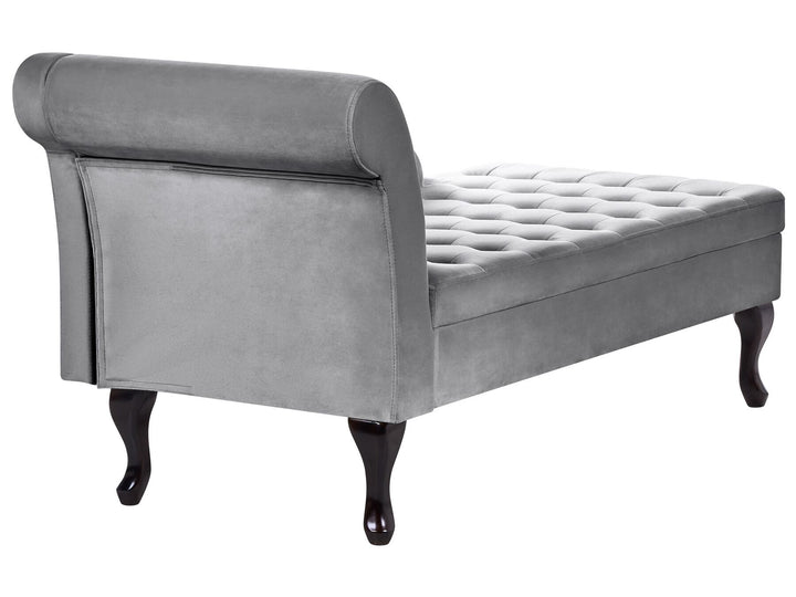 Pessac Left Hand Velvet Chaise Lounge with Storage Light Grey