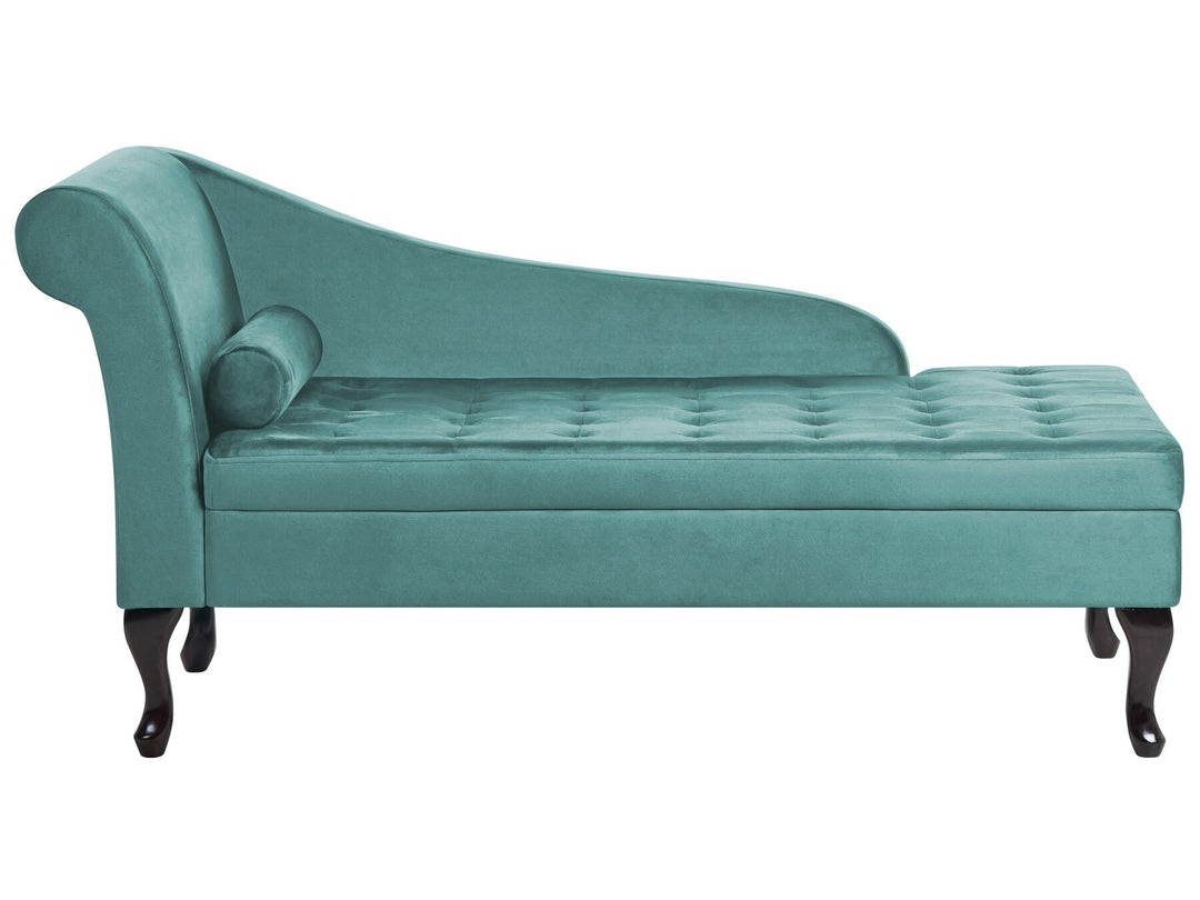 Pessac Left Hand Velvet Chaise Lounge with Storage Teal