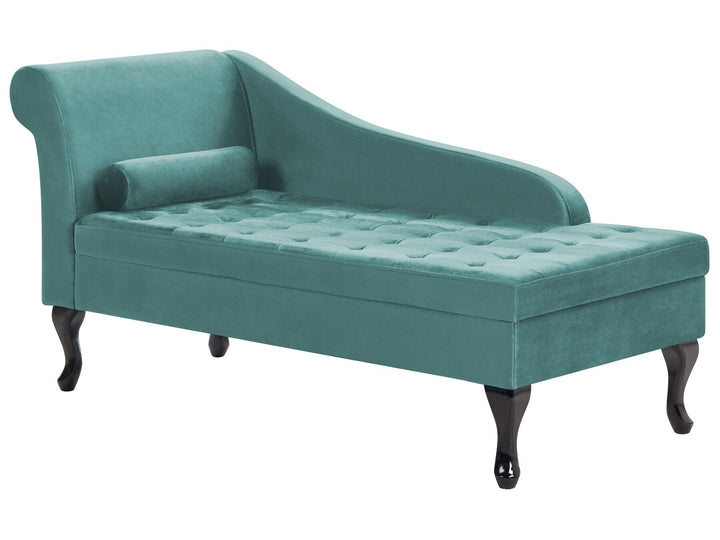 Pessac Left Hand Velvet Chaise Lounge with Storage Teal