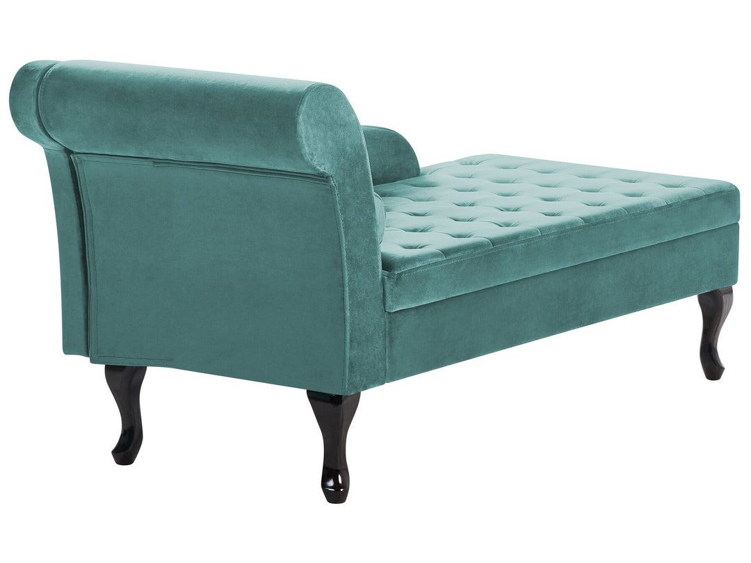 Pessac Left Hand Velvet Chaise Lounge with Storage Teal