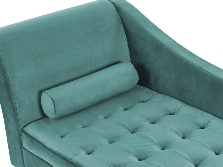 Pessac Left Hand Velvet Chaise Lounge with Storage Teal