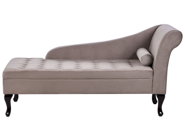 Pessac Right Hand Velvet Chaise Lounge with Storage Taupe