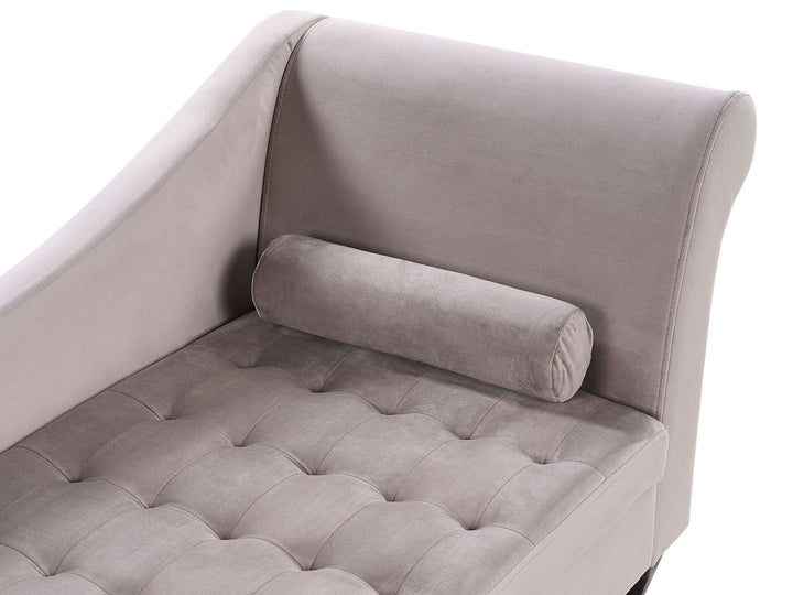 Pessac Right Hand Velvet Chaise Lounge with Storage Taupe