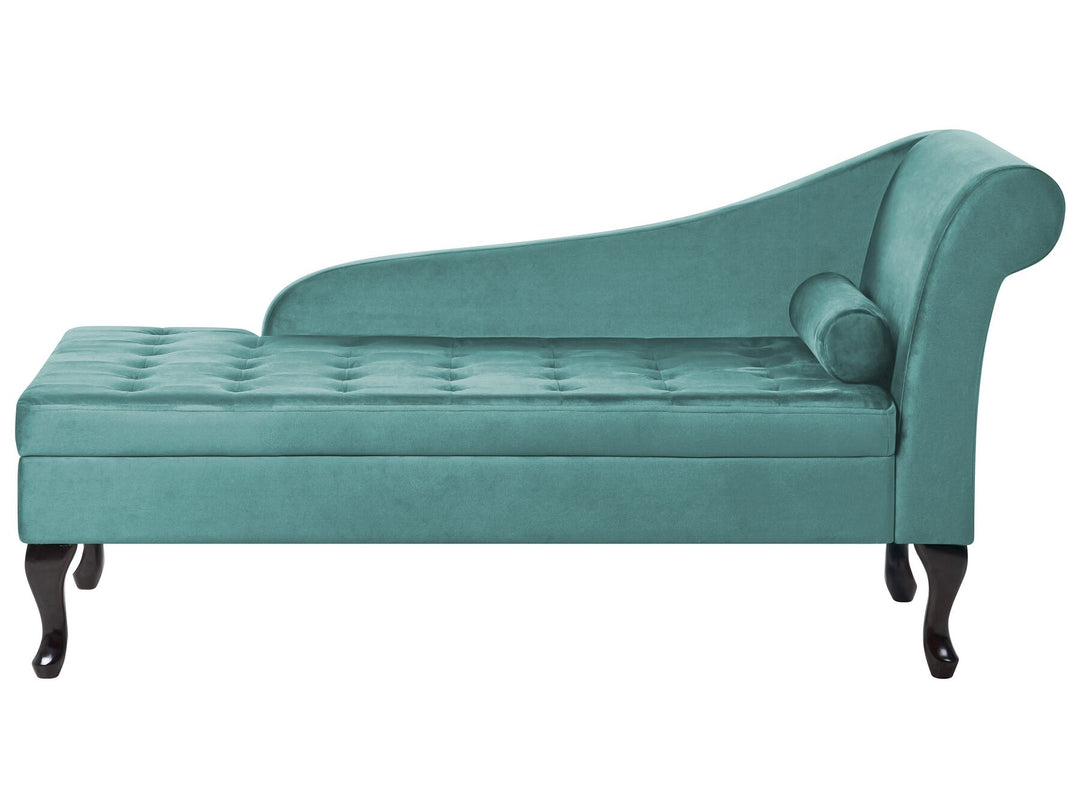 Pessac Right Hand Velvet Chaise Lounge with Storage Teal