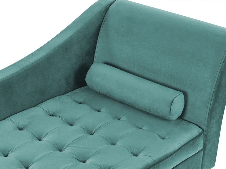 Pessac Right Hand Velvet Chaise Lounge with Storage Teal