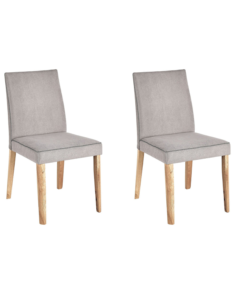 Phola Set of 2 Fabric Dining Chairs Light Grey