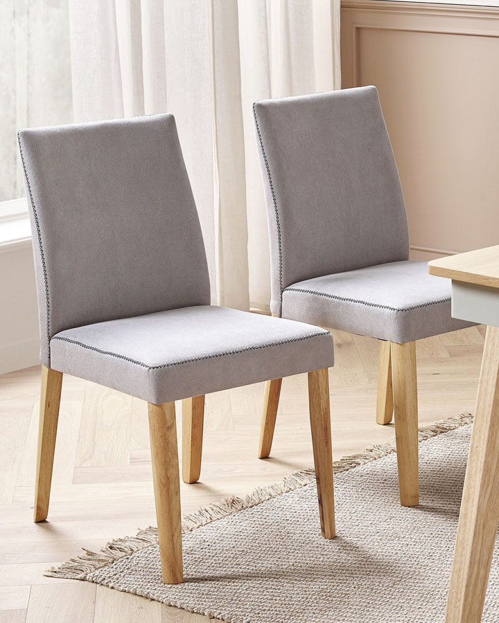 Ruffner Set of 2 Fabric Dining Chairs Light Grey