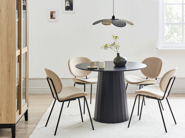 Plato Round Dining Table ⌀ 100 cm Black