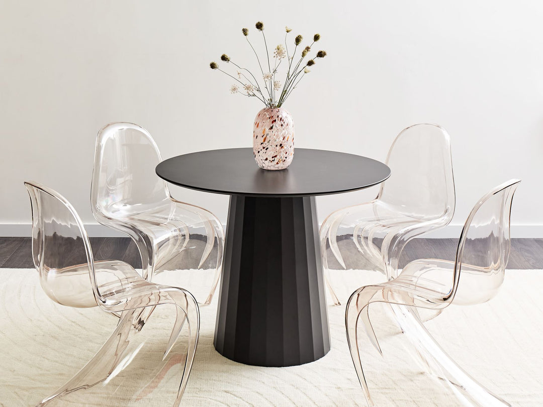 Ivy Bronx Round Dining Table ⌀ 100 cm Black