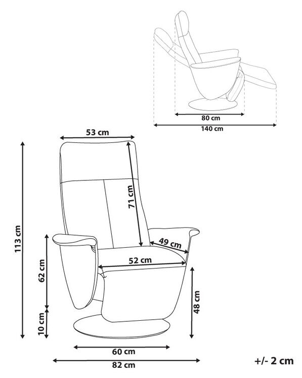 Prime Armchair Faux Leather Grey