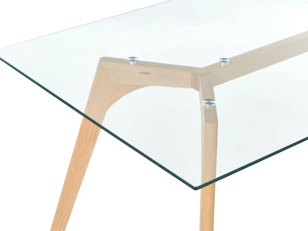 Dining Table Transparent 180 cm 90 cm Tempered Glass Imel