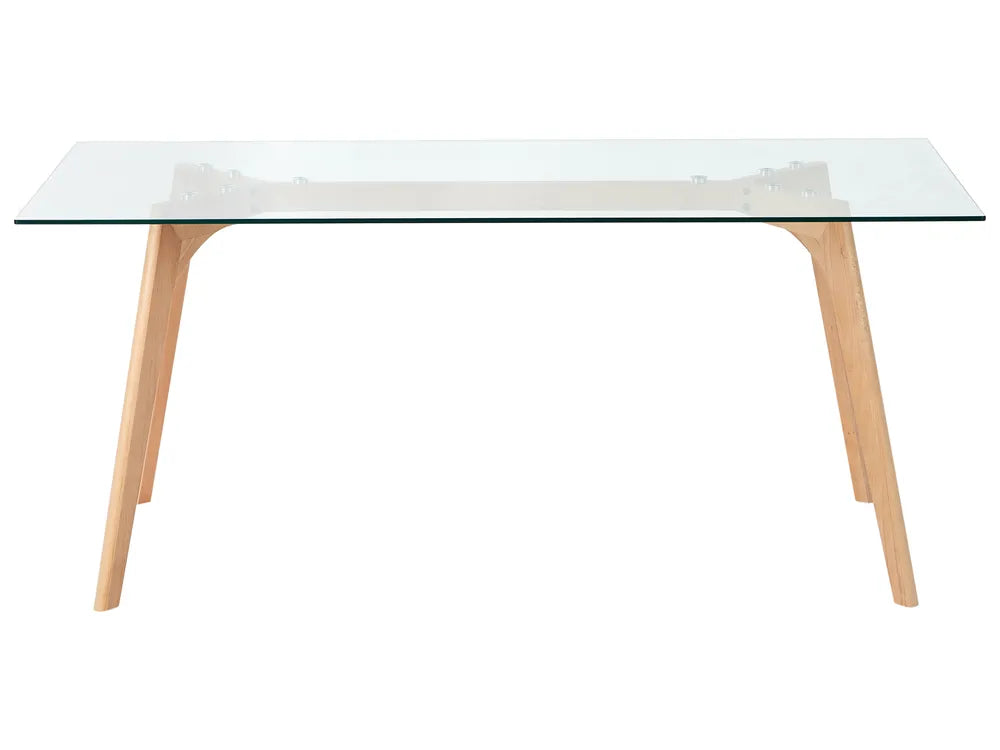 Dining Table Transparent 180 cm 90 cm Tempered Glass Imel