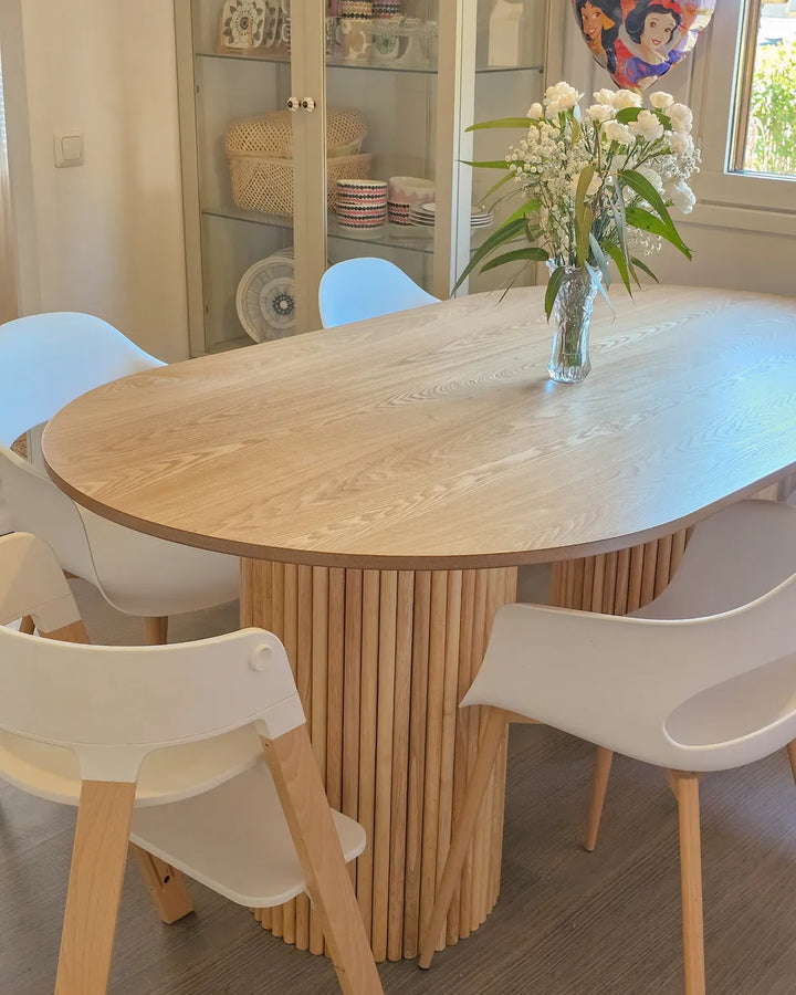 Dining Table Natural Ash Wood 180 cm 100 cm Vannie