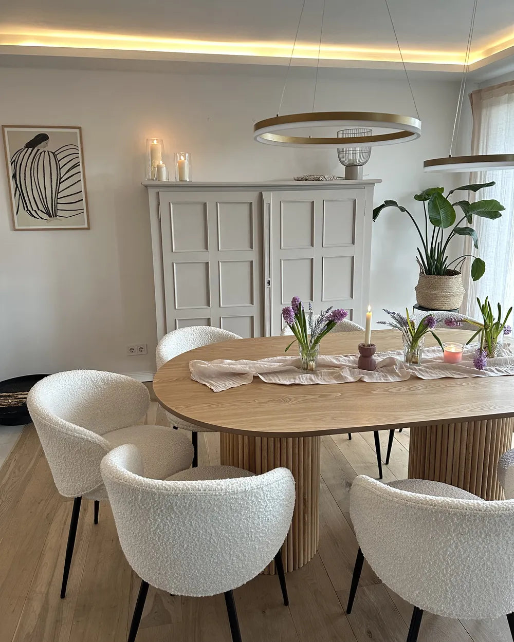 Dining Table Natural Ash Wood 180 cm 100 cm Vannie