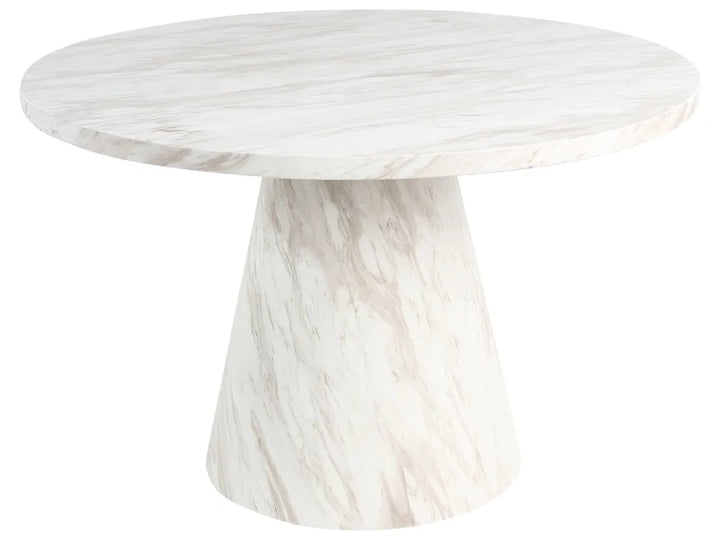 Marble-patterned round table on a white background