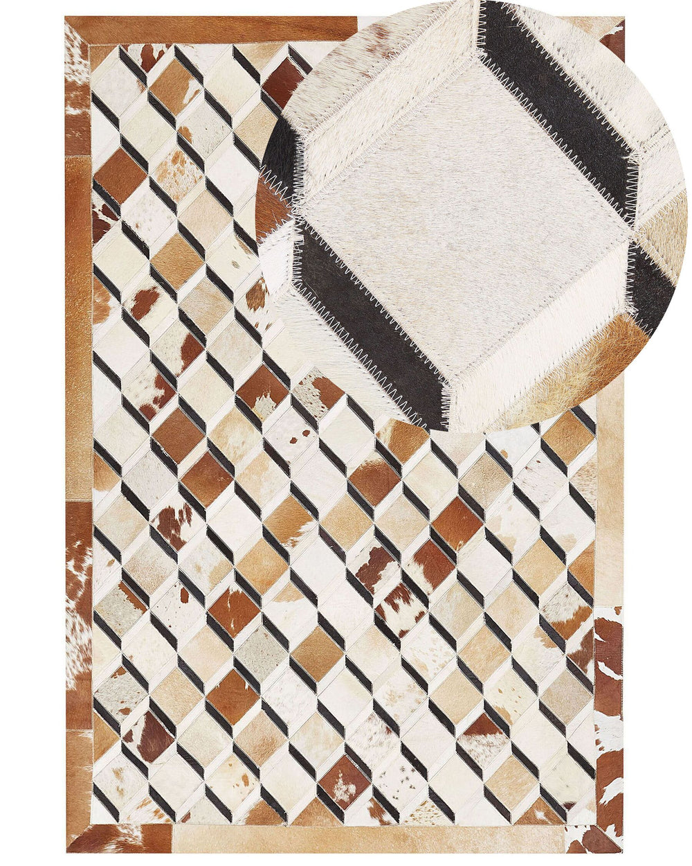 Serinova Cowhide Area Rug 160 x 230 cm Brown