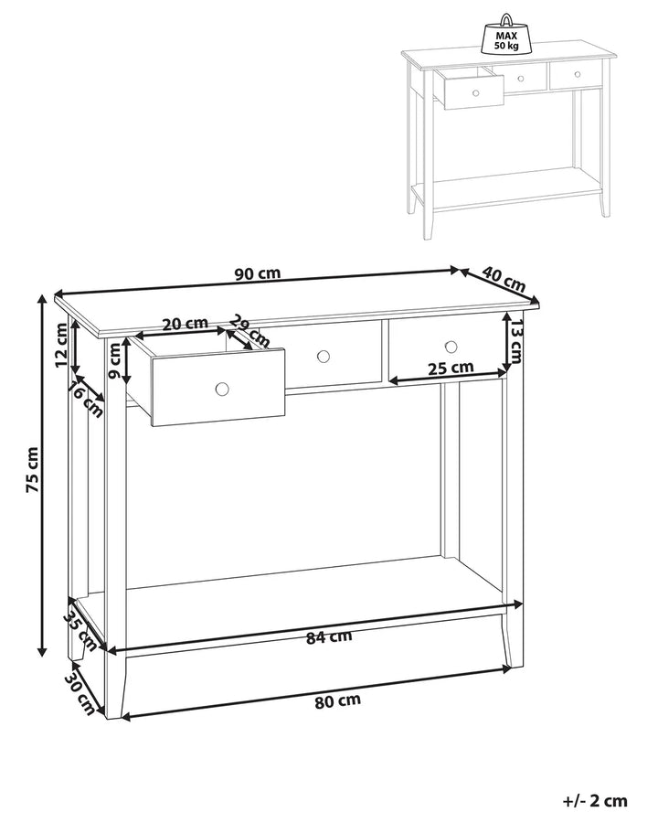 Console Table White Amdan