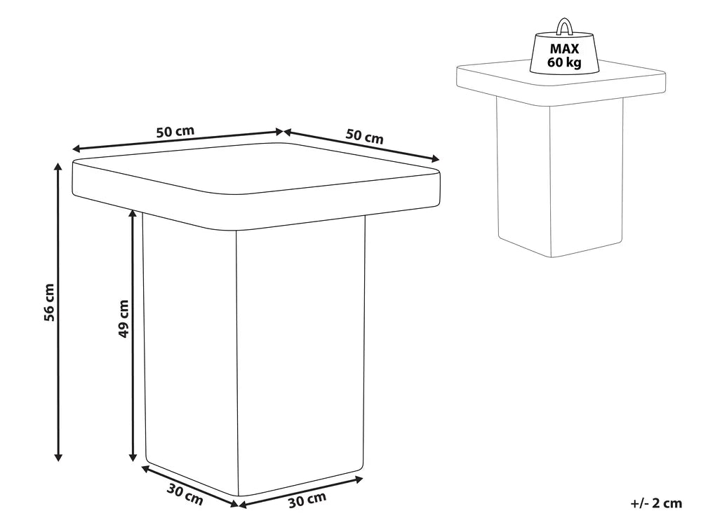 Side Table Travertine Effect Kamile