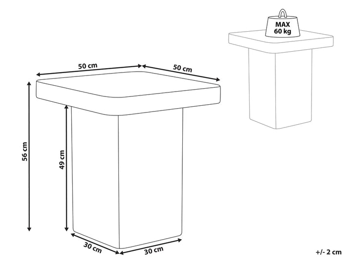 Side Table Travertine Effect Kamile