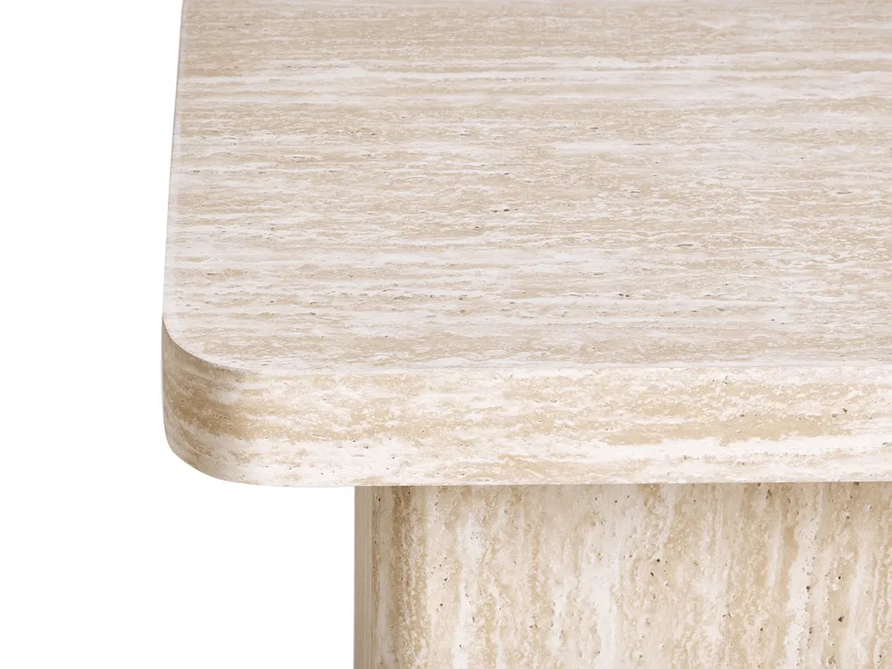 Side Table Travertine Effect Kamile