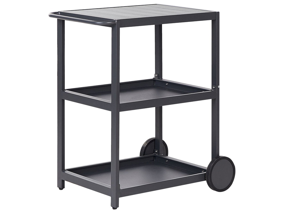 Ortisei 3 Piece Outdoor Kitchen Island with Trolley and Cabinet Set with Sink Grey