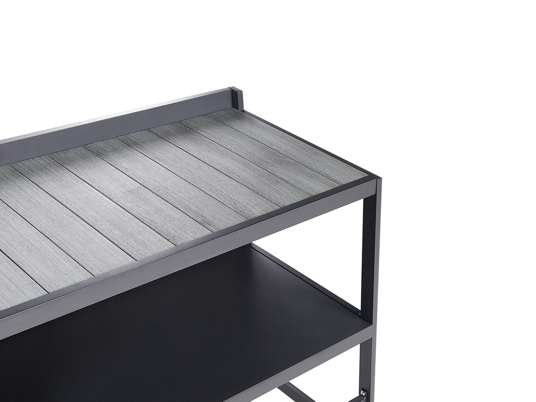 Ortisei 3 Piece Outdoor Kitchen Island with Trolley and Cabinet Set with Sink Grey