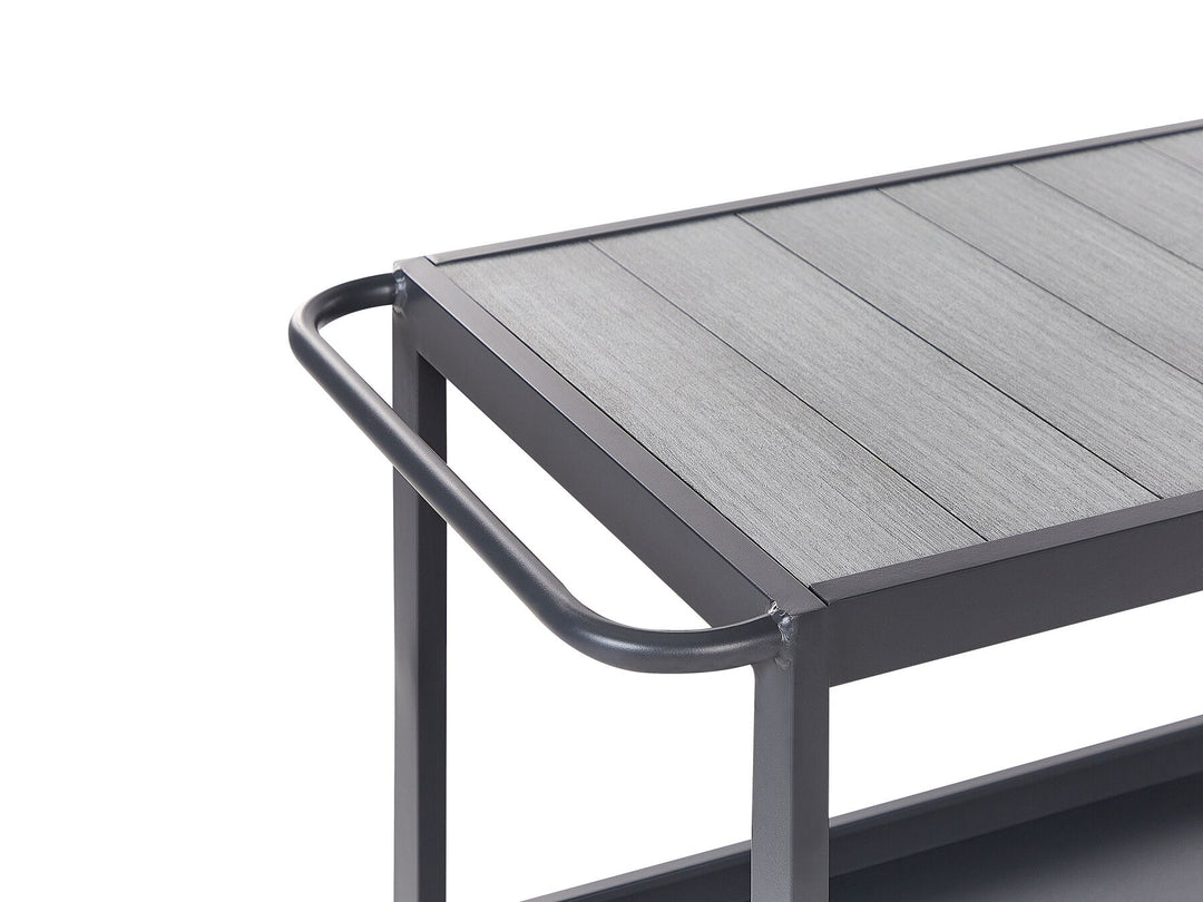 Ortisei 3 Piece Outdoor Kitchen Island with Trolley and Cabinet Set with Sink Grey