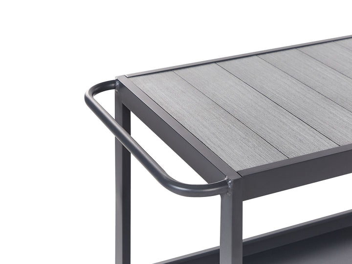 Ortisei 3 Piece Outdoor Kitchen Island with Trolley and Cabinet Set with Sink Grey