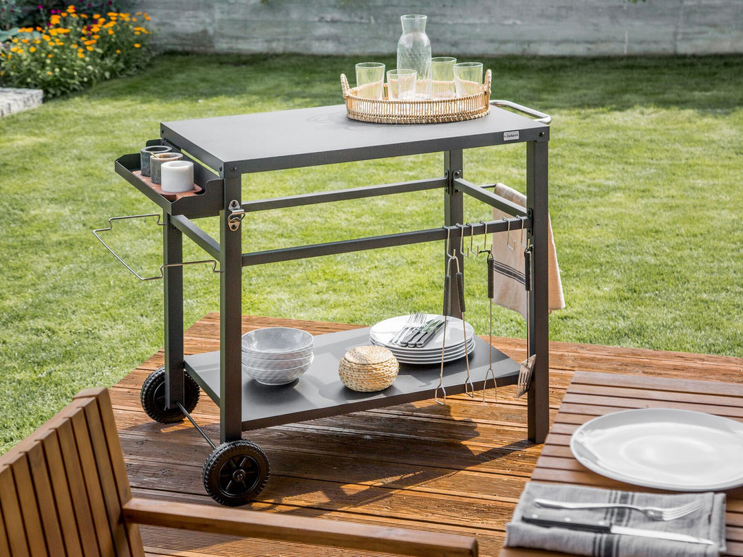 Staletti Metal Garden Serving Trolley Black