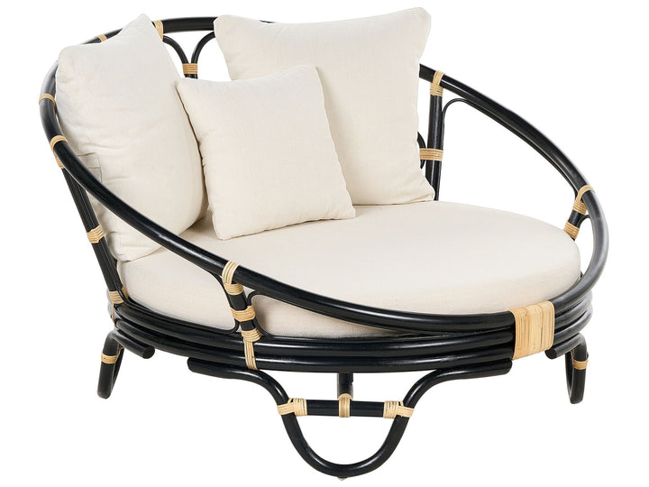 Rossano Set of 2 Garden Daybeds Rattan Black